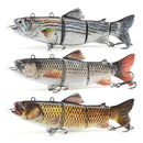 Marvex Fishing Electric LED Swimbait Lure – Rechargeable 4-Segment Robotic Crankbait Wobbler