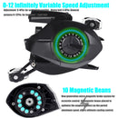 Marvex Smart Baitcasting Reel – LED Display, Solar & USB Charging 7.2:1