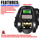 Marvex Smart Baitcasting Reel – LED Display, Solar & USB Charging 7.2:1