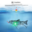 Marvex Fishing Electric LED Swimbait Lure – Rechargeable 4-Segment Robotic Crankbait Wobbler
