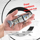 Marvex Fishing Electric LED Swimbait Lure – Rechargeable 4-Segment Robotic Crankbait Wobbler