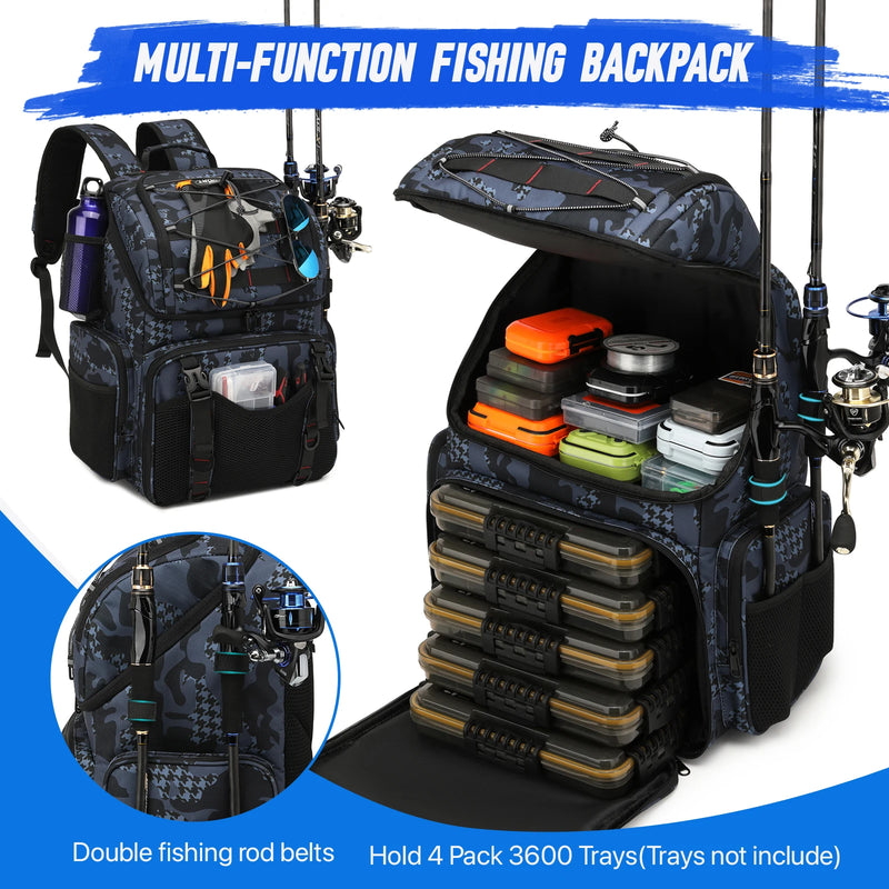 Marvex Fishing Arctic Trek Pro™ – 45L Fishing Backpack Cooler with Rod