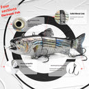 Marvex Fishing Electric LED Swimbait Lure – Rechargeable 4-Segment Robotic Crankbait Wobbler
