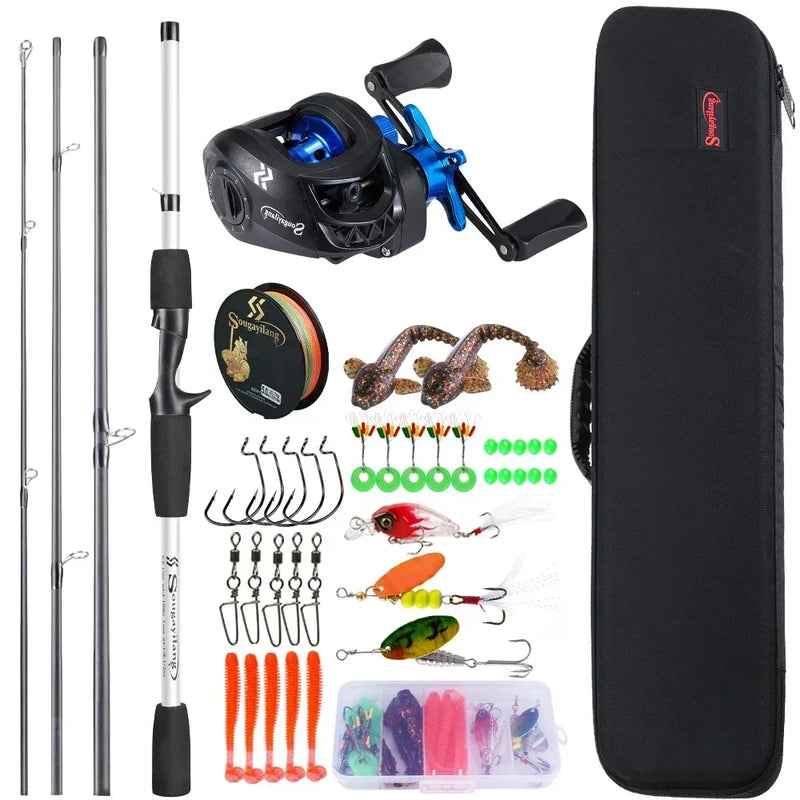 Marvex Baitcasting Combo – Carbon Fiber Rod & Reel Kit for Bass Fishin