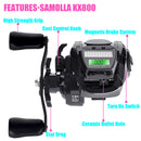 Marvex Smart Baitcasting Reel – LED Display, Solar & USB Charging 7.2:1