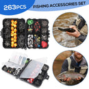 Marvex Ultimate Fishing Kit 263PCS – Complete Tackle Box Set with Pliers, Jig Hooks & Sinkersght Swivels Snaps Sinker Slides Kit