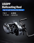 Leydun Usopp Ultralight Baitcasting Reel 7.6:1 Gear Ratio – 125g Carbon Baitcaster | 4.5kg Max Drag